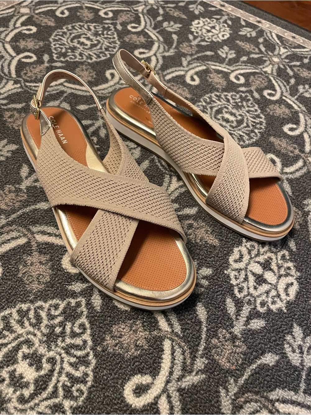 Cole Haan  Mikaela sandal in color: sesame , size 10.5